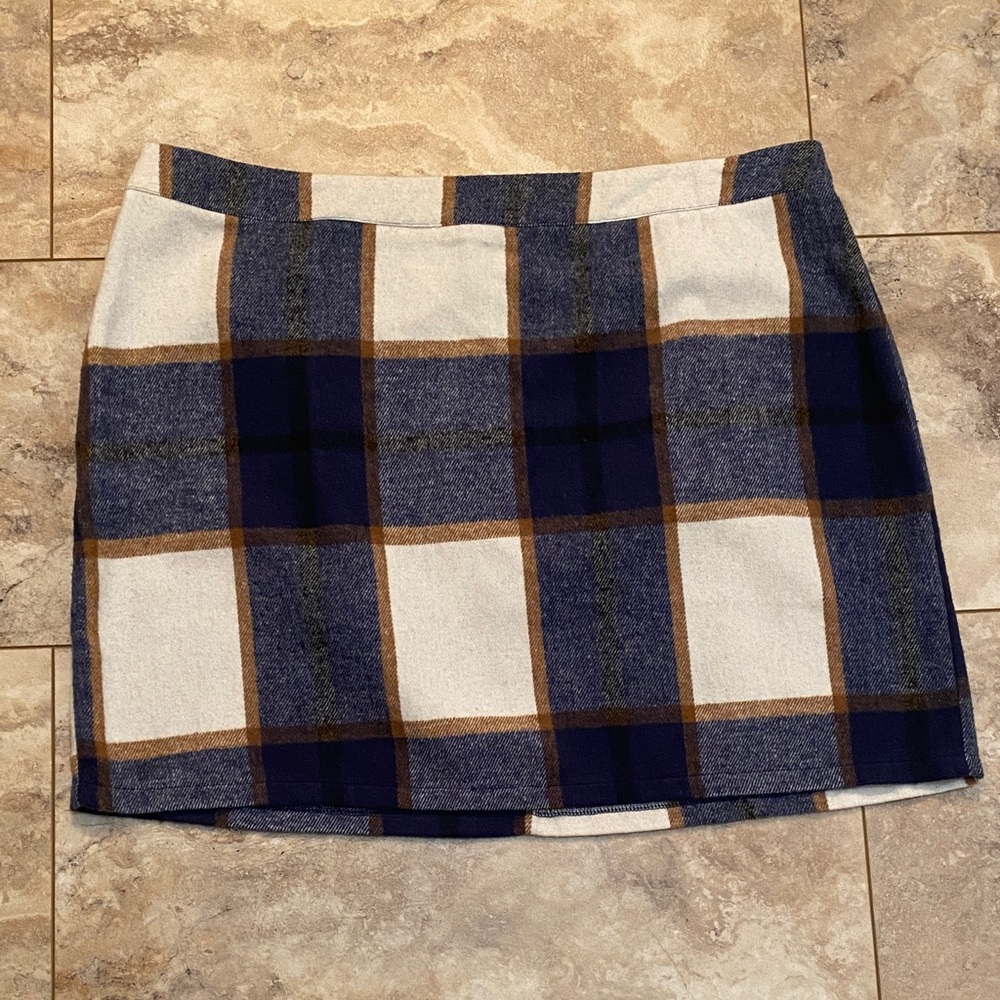 Plus Size Plaid Mini Skirt Fall